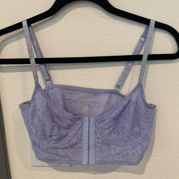 Free People Powder Blue Lingerie Lace  Bra Top - Picture 1 of 8